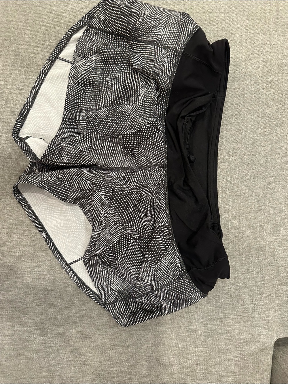 lululemon athletica Speed Up Short Black & White Printed Athletic Shorts